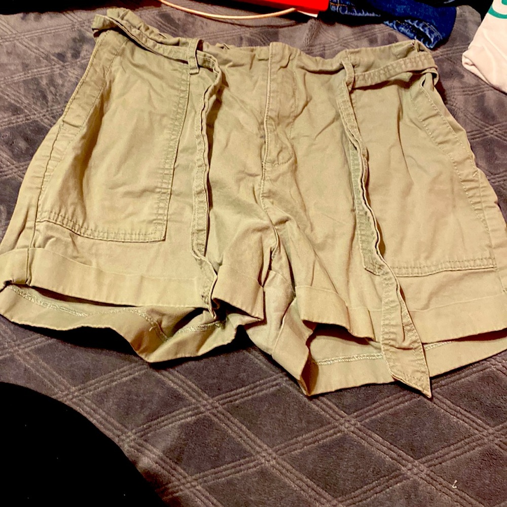 Olive green high waisted shorts